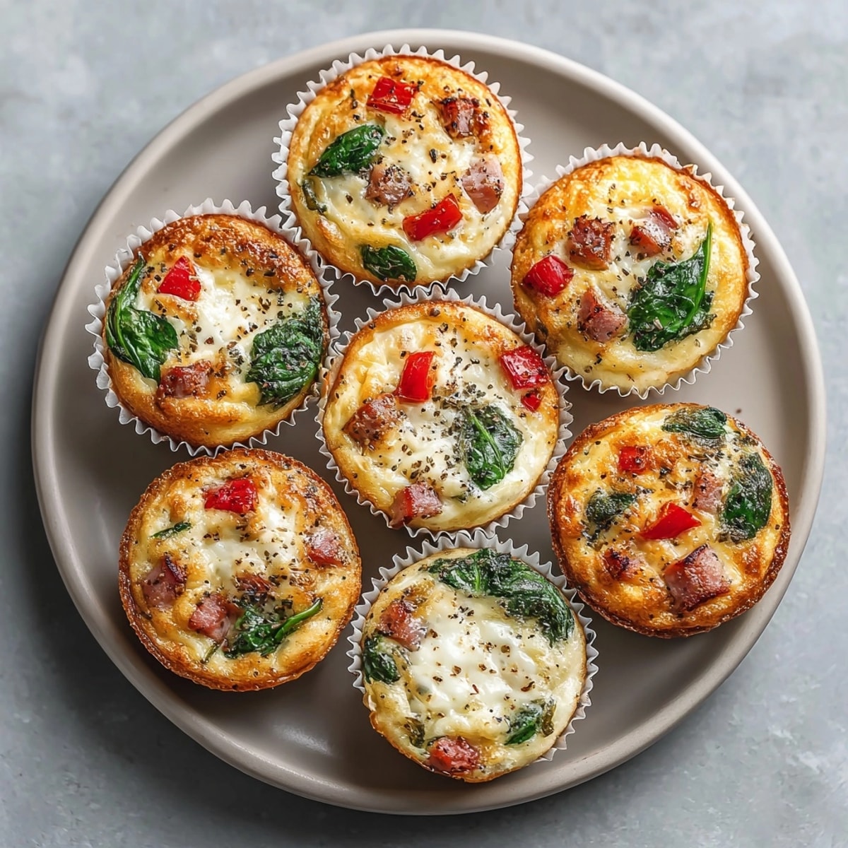 Mouthwatering Savory Breakfast Egg Muffins: cheesy, veggie-packed goodness for a quick bite.