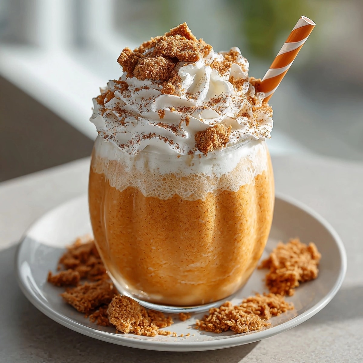 Festive Pumpkin Pie Smoothie: a creamy blend of autumn spices and flavors.