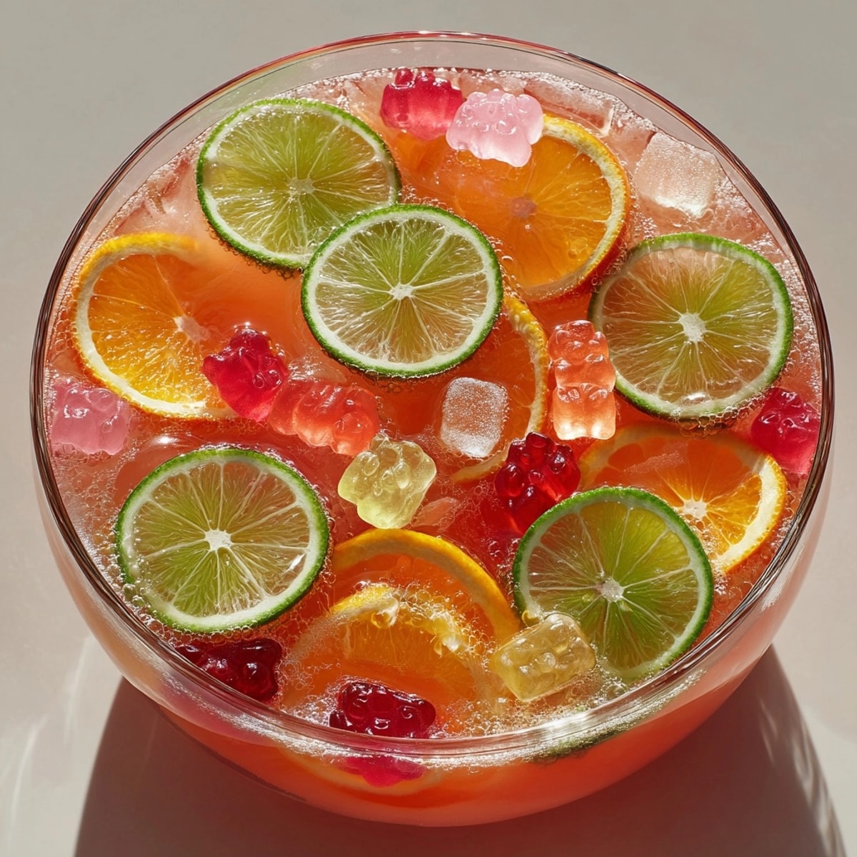 Effervescent Witch&amp;rsquo;s Brew Party Punch with slices of citrus and mysterious dry-ice fog.