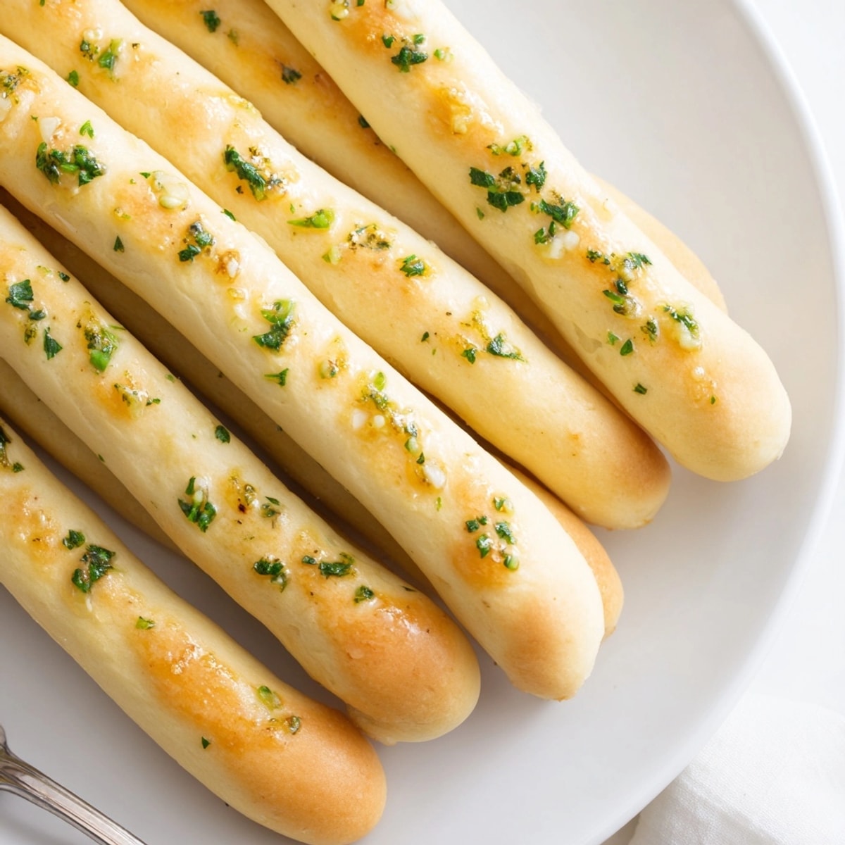 Homemade Garlic Onion Breadsticks recipe: warm, soft, and ready for dipping in marinara.