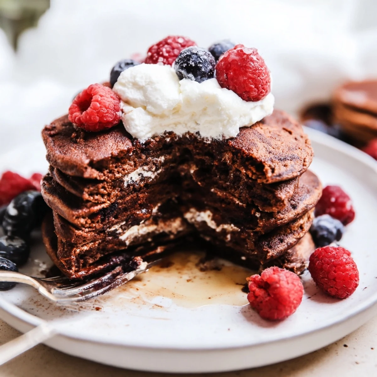 Protein Chocolate Ricotta Pancakes