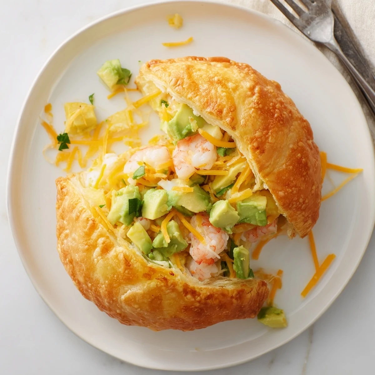 Shrimp Avocado Cheddar Pockets