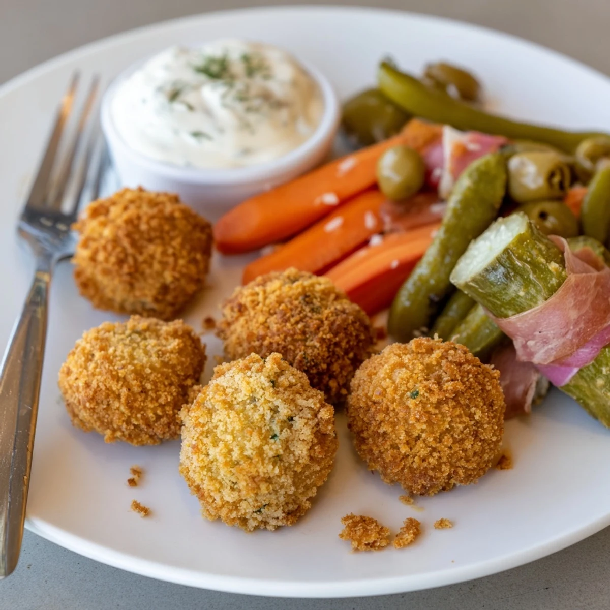 Delicious pickle lovers meal featuring cheesy wrapped bites and crunchy fried pickles.