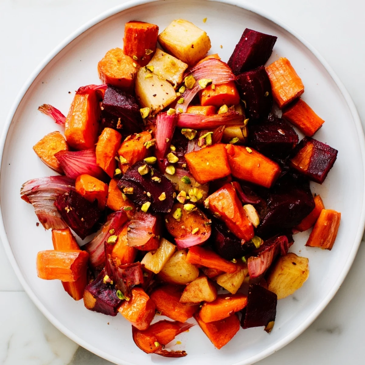Vibrant Balsamic Glazed Root Vegetables offer a lovely balance of sweet, tangy flavors, perfect for dinner.