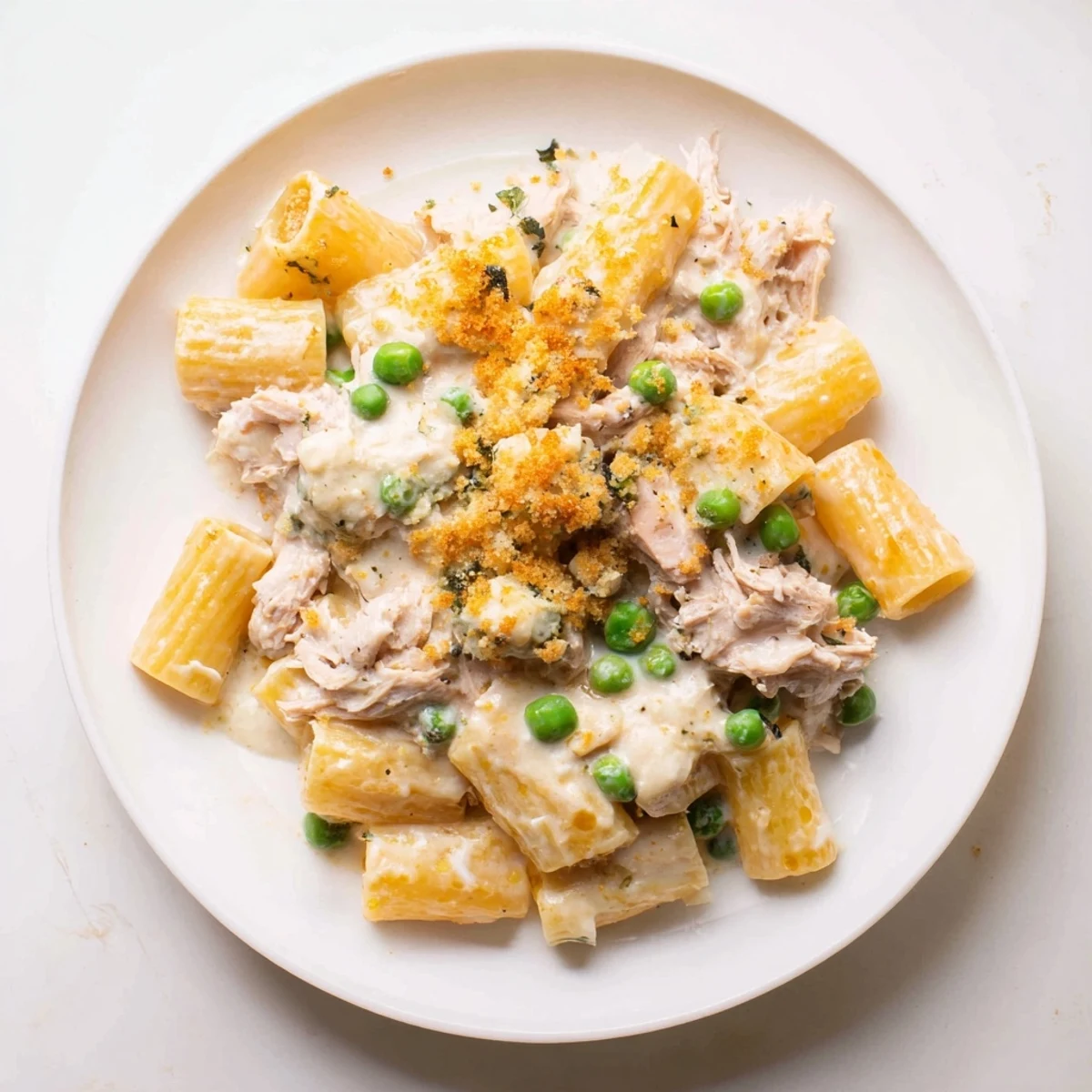 Golden Tuna Pasta Bake bubbling in a baking dish, promising a comforting family dinner.