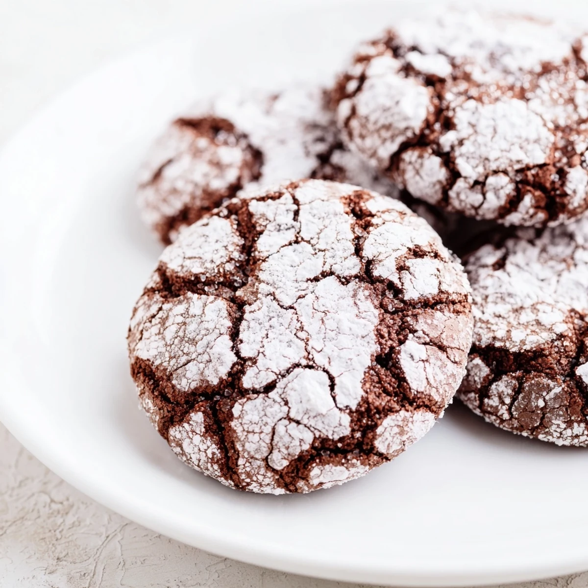Warm, crackled Chocolate Gingerbread Crinkle Cookies offering a delightful mix of spices and chocolate.