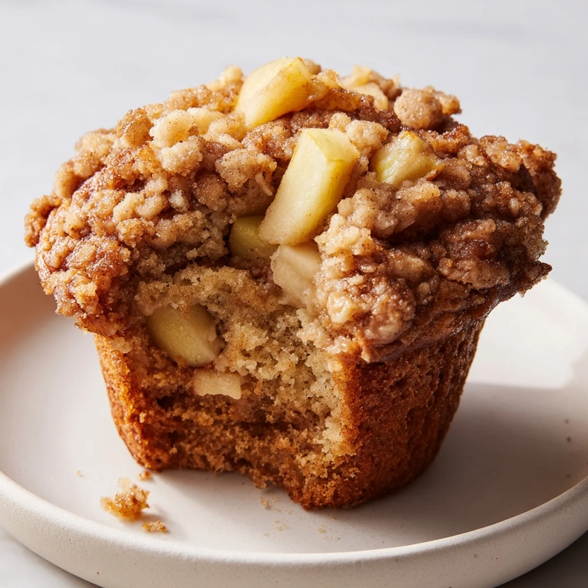 Close-up of fluffy Tasty Apple Muffins, perfect for breakfast or a sweet snack, baked golden.