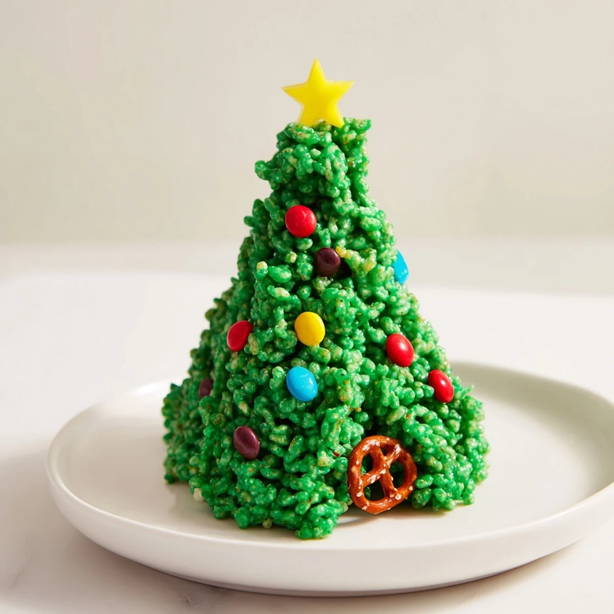 Homemade Christmas Tree Rice Crispy Treats feature crunchy cereal and marshmallow, a fun, easy dessert for all ages.