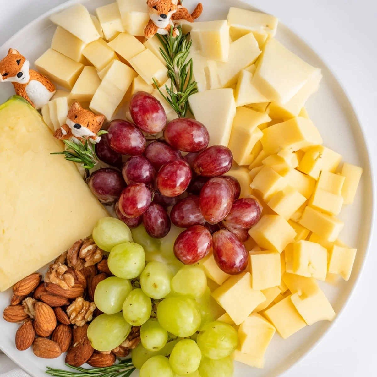Cozy Forest Animal Board bursting with colorful fruits, artisan cheeses, and playful animal shapes for snacking.