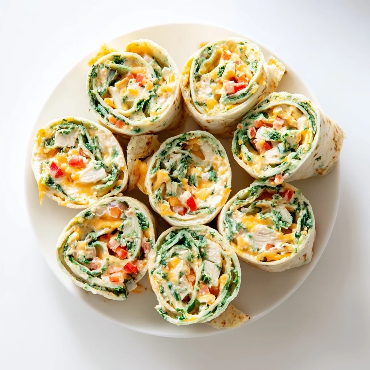 Festive Cozy Scarf Holiday Pinwheel Wraps, vibrant with veggies and creamy cheese, perfect appetizer.