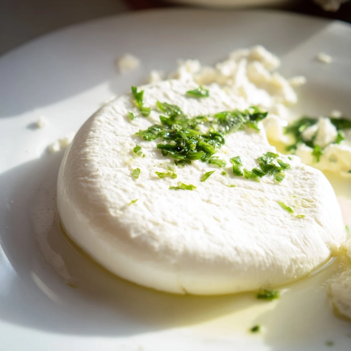 Elegant The Victorian Cameo appetizer: creamy goat cheese ovals topped with dark black olive tapenade.