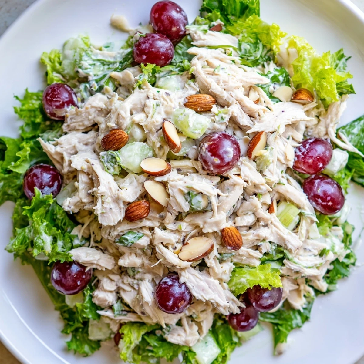 This vibrant Crispy Chicken Salad combines tender chicken, crunchy celery, and sweet bursts of grapes.