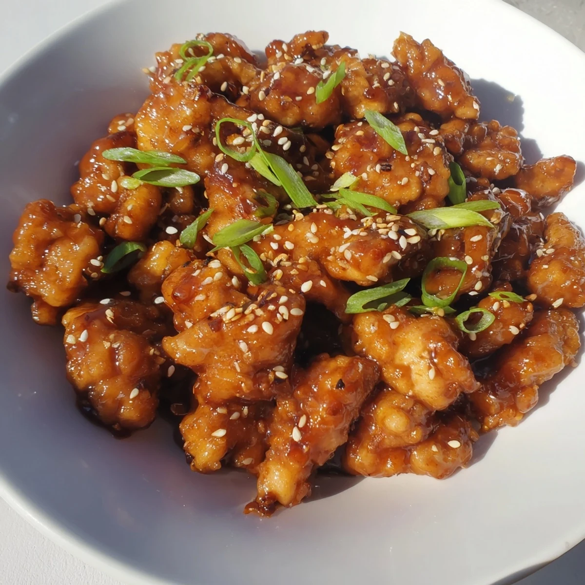 Imagine savory, glistening Sweet and Spicy Sriracha Honey Chicken pieces, perfect for a flavorful weeknight meal.