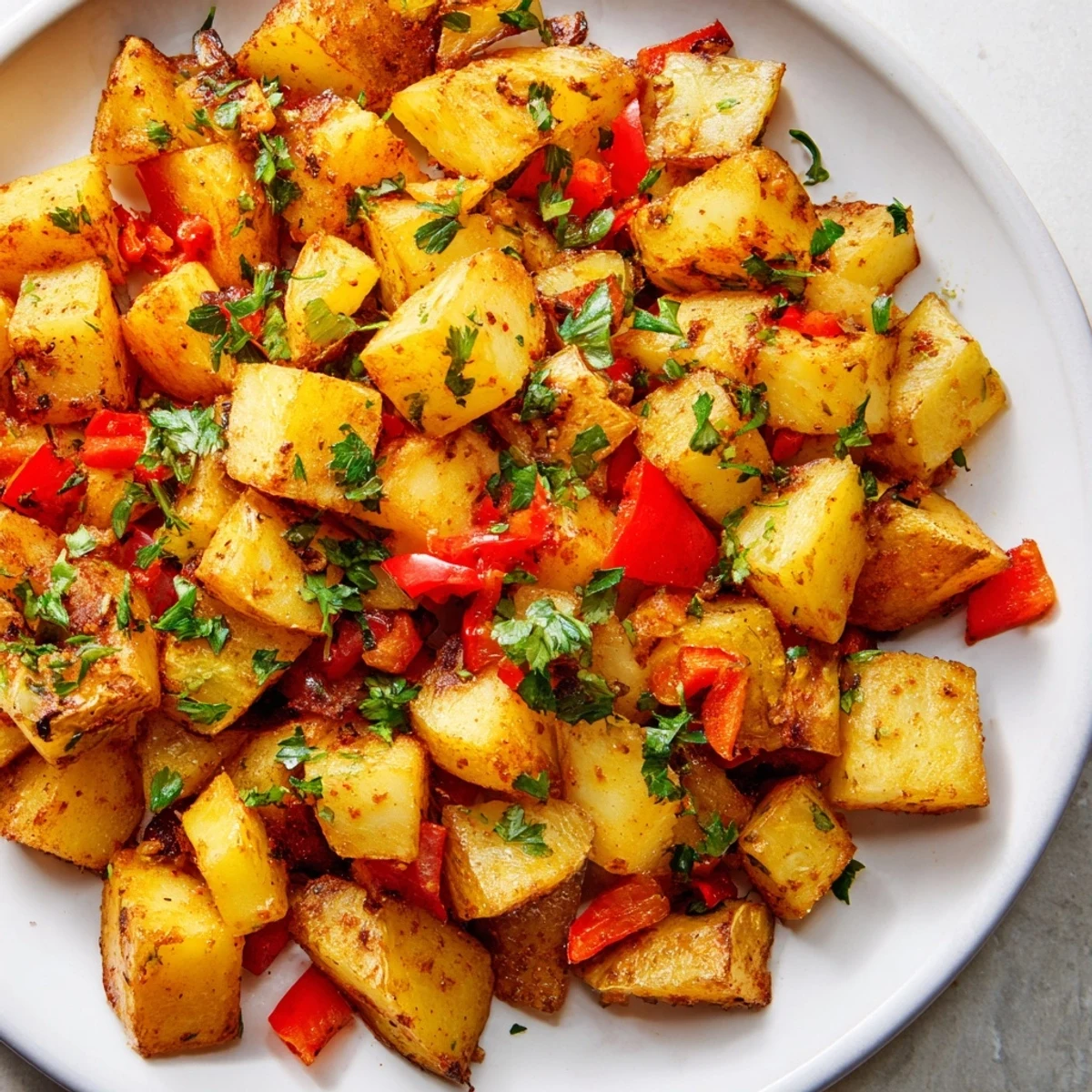 Perfectly seasoned and cooked air fryer breakfast potatoes, a delicious side for a hearty brunch.