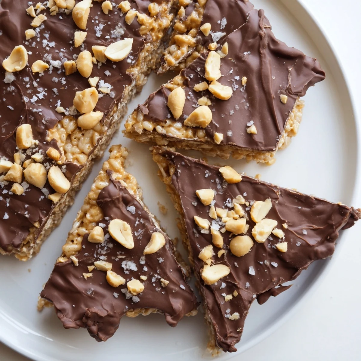 Homemade Peanut Butter Chocolate Rice Cakes ready to eat, a quick and easy no-bake dessert or satisfying snack.