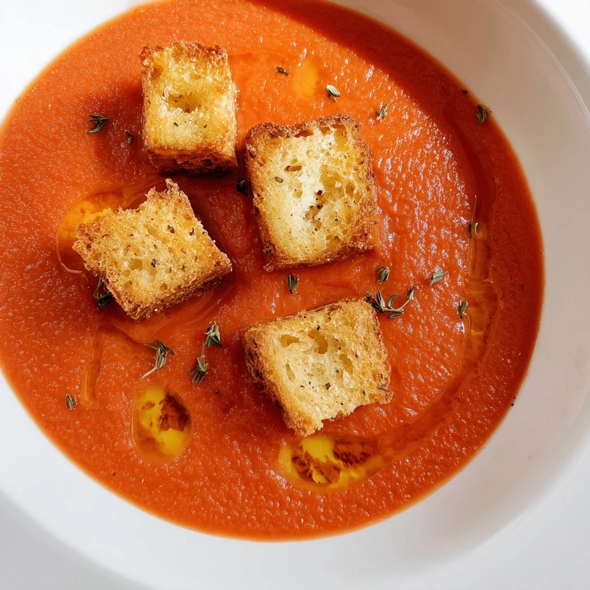 Roasted Tomato Soup Croutons