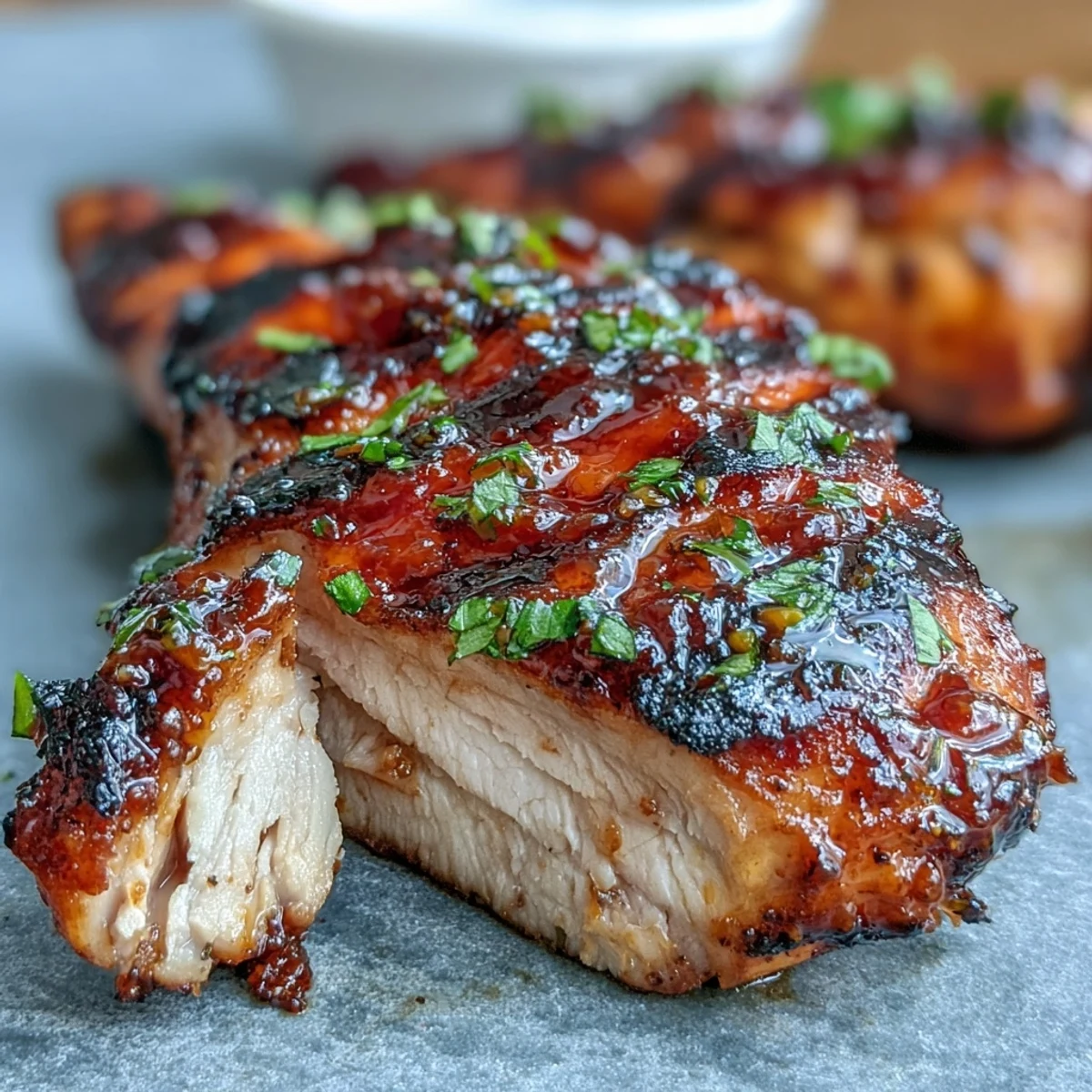 Honey lime chicken stack with avocado rice, served hot off the grill with bright citrus and rich, creamy flavors.