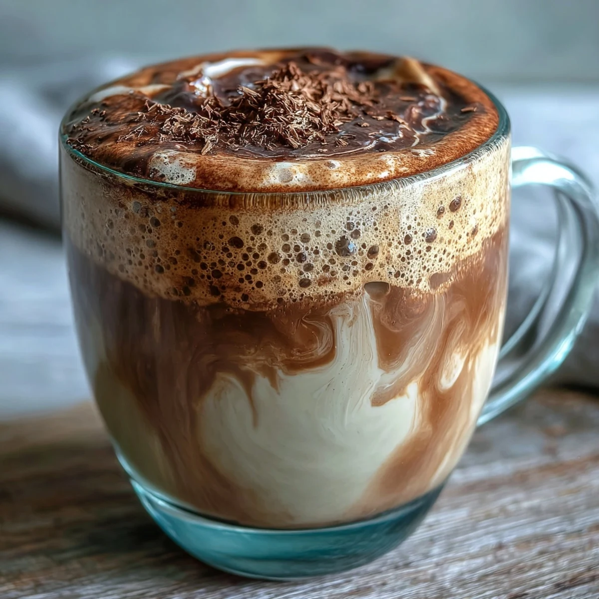 Cozy cup of Hot Hojicha Latte beside loose roasted tea leaves, perfect for a relaxing afternoon treat.