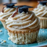 Celebrate grads with these sweet vanilla cupcakes and shiny fondant caps.