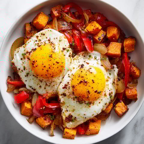 A plate of food with eggs and vegetables.