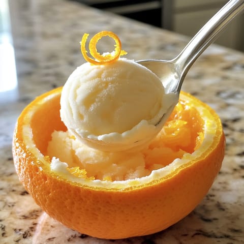 A bowl of orange slices with a scoop of ice cream on top.