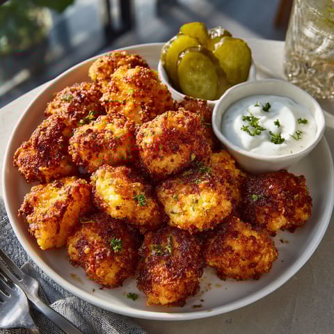 A plate of food with a bowl of pickles and a bowl of dip.