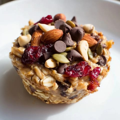 Delicious Peanut Butter Trail Mix Breakfast Cups, perfect for busy morning energy boosts.  