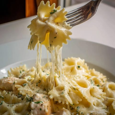 Mozzarella Garlic Butter Chicken Bowties