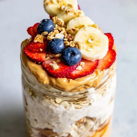 Overnight Oats Fruit Peanut