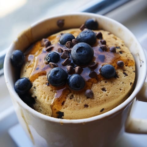 Fluffy microwave mug pancakes