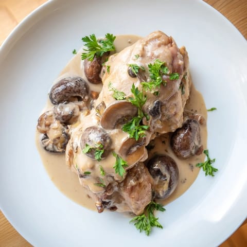 Hearty Coq au Vin Rosé served in a rustic Dutch oven with fresh parsley garnish.  