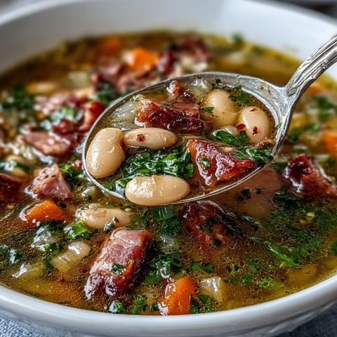 Slow Cooker Ham Bean Soup