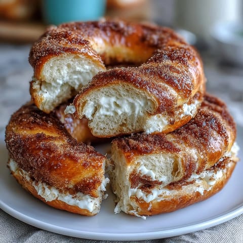 Fluffy Yogurt Bagels Cinnamon Swirl