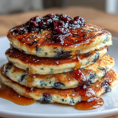 Lemon Blueberry Sourdough Pancakes