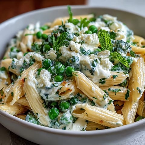 Pea Ricotta Pasta with Mint
