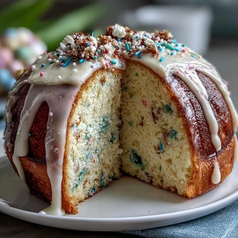 Spring Funfetti Cake with Pastel Buttercream: Light vanilla cake with colorful sprinkles, frosted with soft pastel swirls for a joyful spring dessert.  