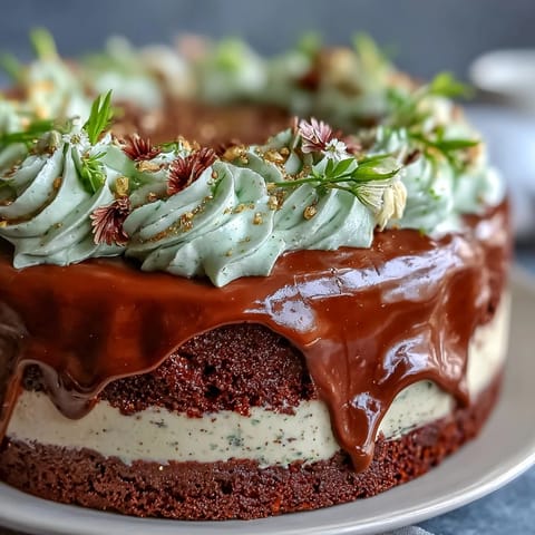 Close-up of a Taurus cake featuring earthy butterscotch layers and floral edible flowers.