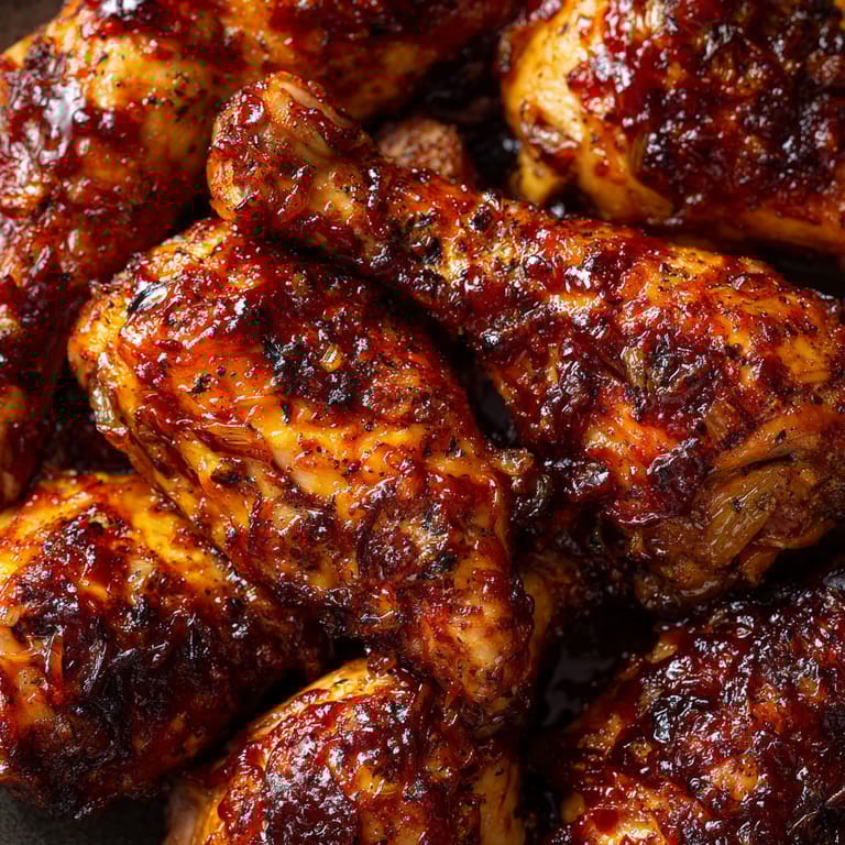 Chicken wings with sauce.