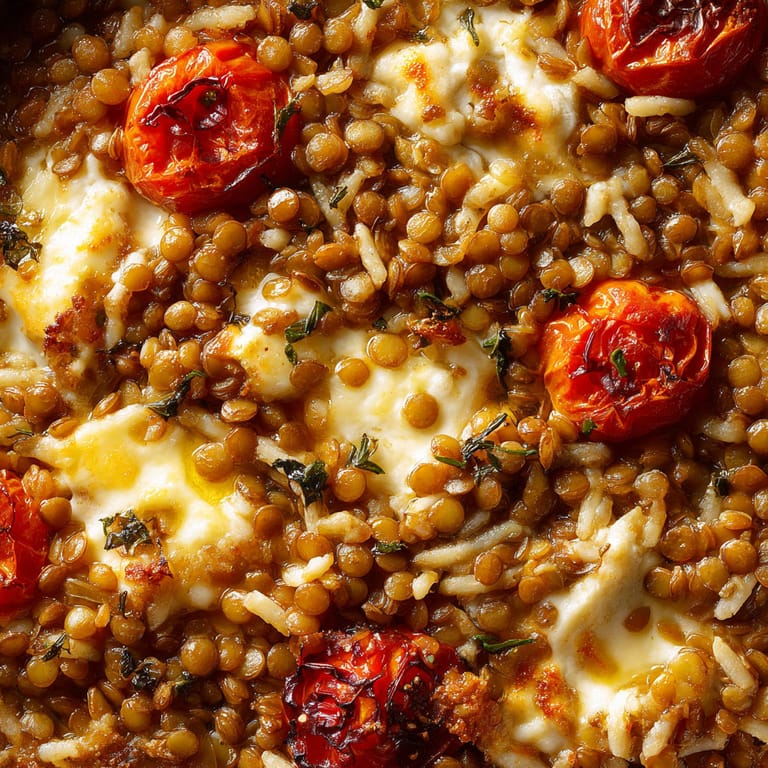 A close up of a dish with rice, tomatoes, and cheese.
