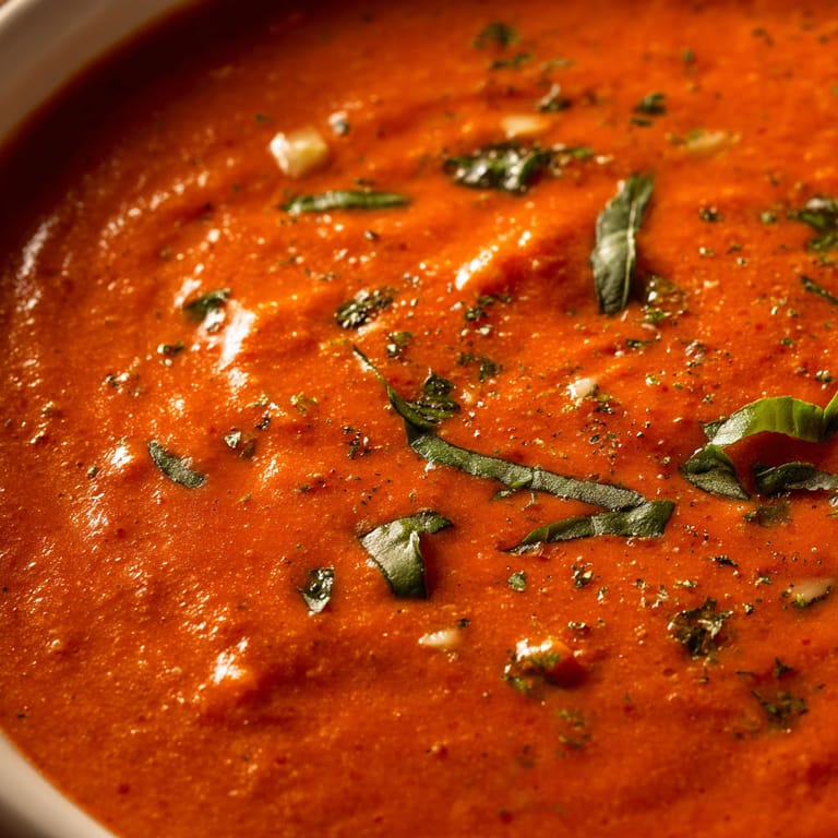 A bowl of soup with green herbs on top.