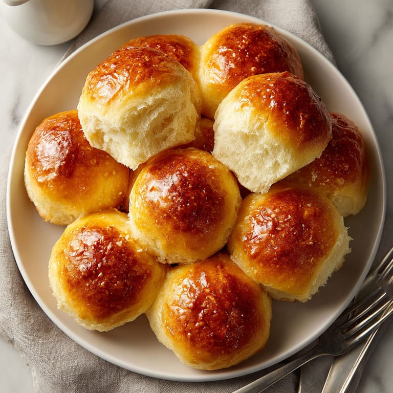 A plate of homemade dinner rolls.