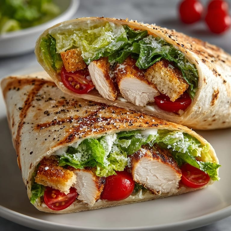 Easy Chicken Caesar Wrap Hack recipe: imagine savory chicken and cool, crisp lettuce.