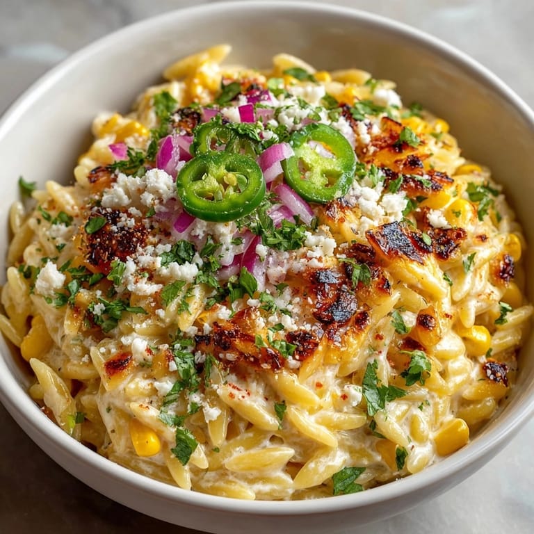 Enjoy this flavorful Mexican Street Corn Orzo recipe; a delicious, easy-to-make vegetarian side.