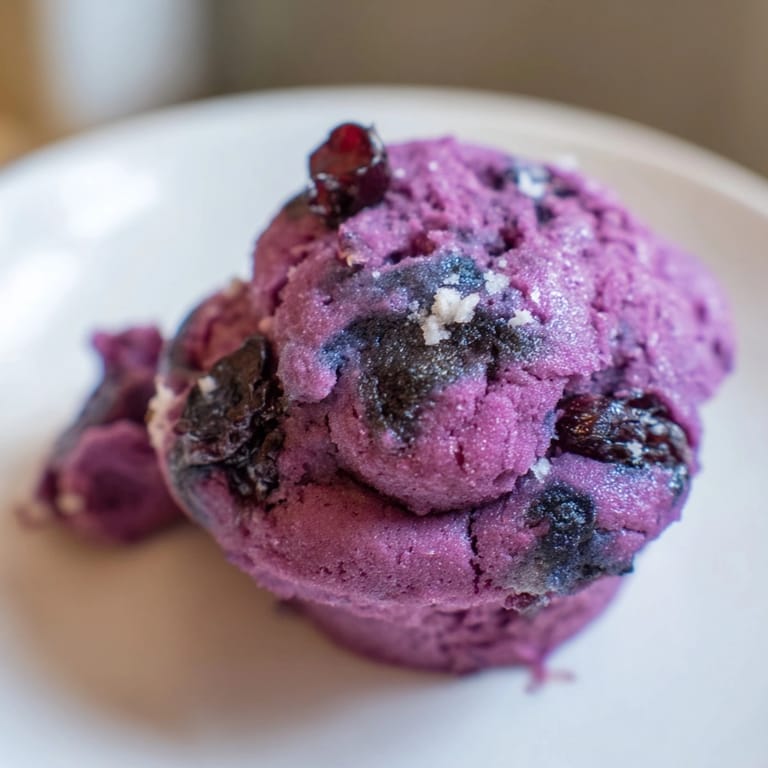 Homemade Ube Cranberry Mochi Muffins: Soft, bouncy, gluten-free snack, ready to enjoy at a brunch table.