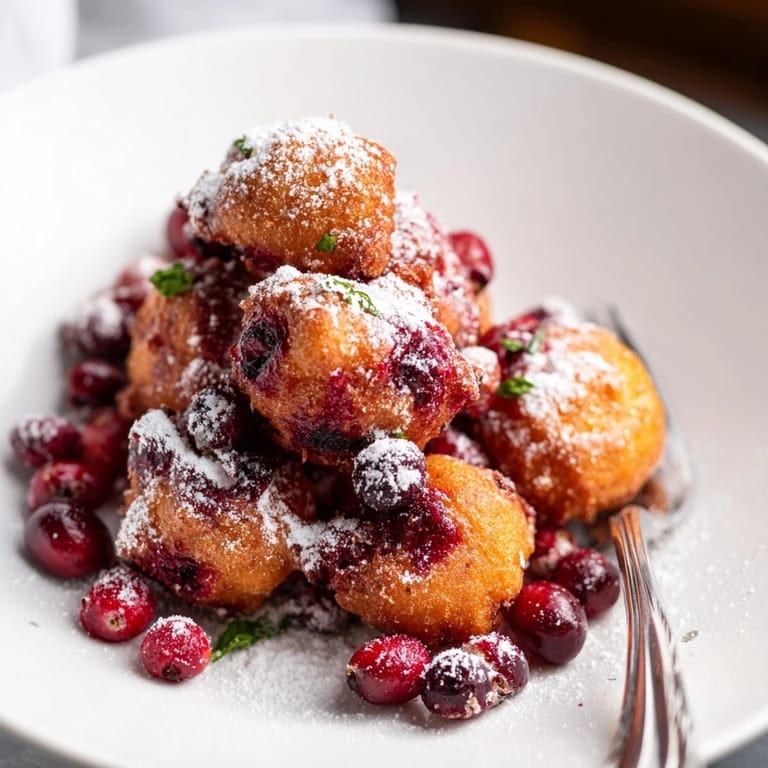 Homemade Crispy Tempura Cranberry Bites are easy to fry and perfect with fresh mint.