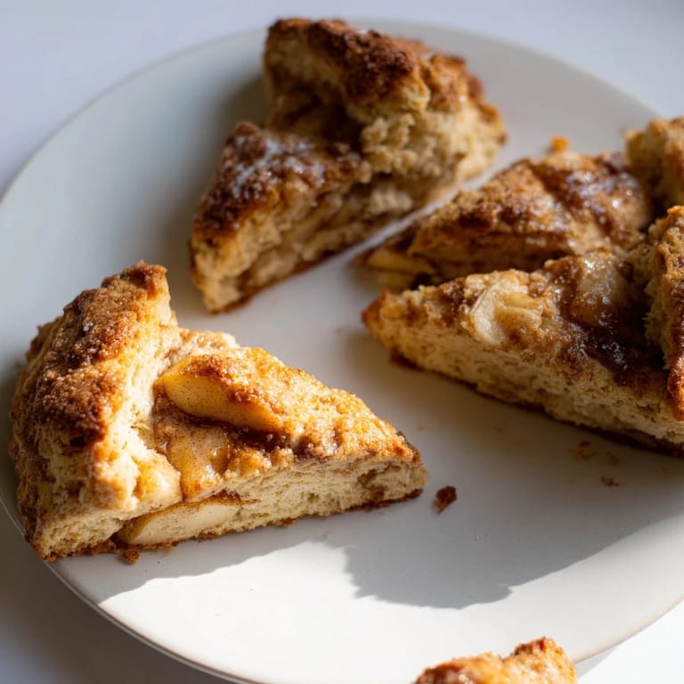 Unique Cinnamon Honey Apple Scones, flaky, sweet, and inviting for any dessert table.