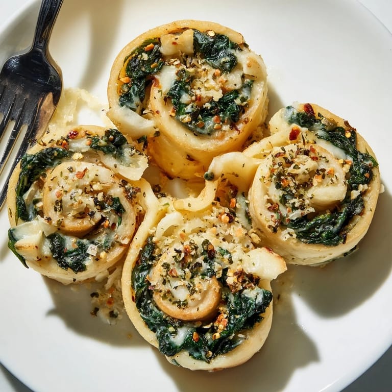 Deliciously cheesy Alfredo Garlic Spinach Pizza Rolls, perfect for game day gatherings.  