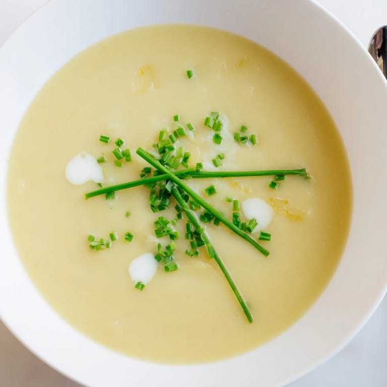 Rich and hearty Creamy Potato & Leek Soup, perfect for cozy evenings.