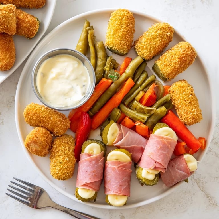 A colorful array of pickled vegetables and fried pickles for true enthusiasts.  
