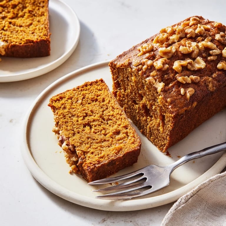 A close-up of pumpkin bread, steaming fresh from the oven, offering a delicious, moist slice.